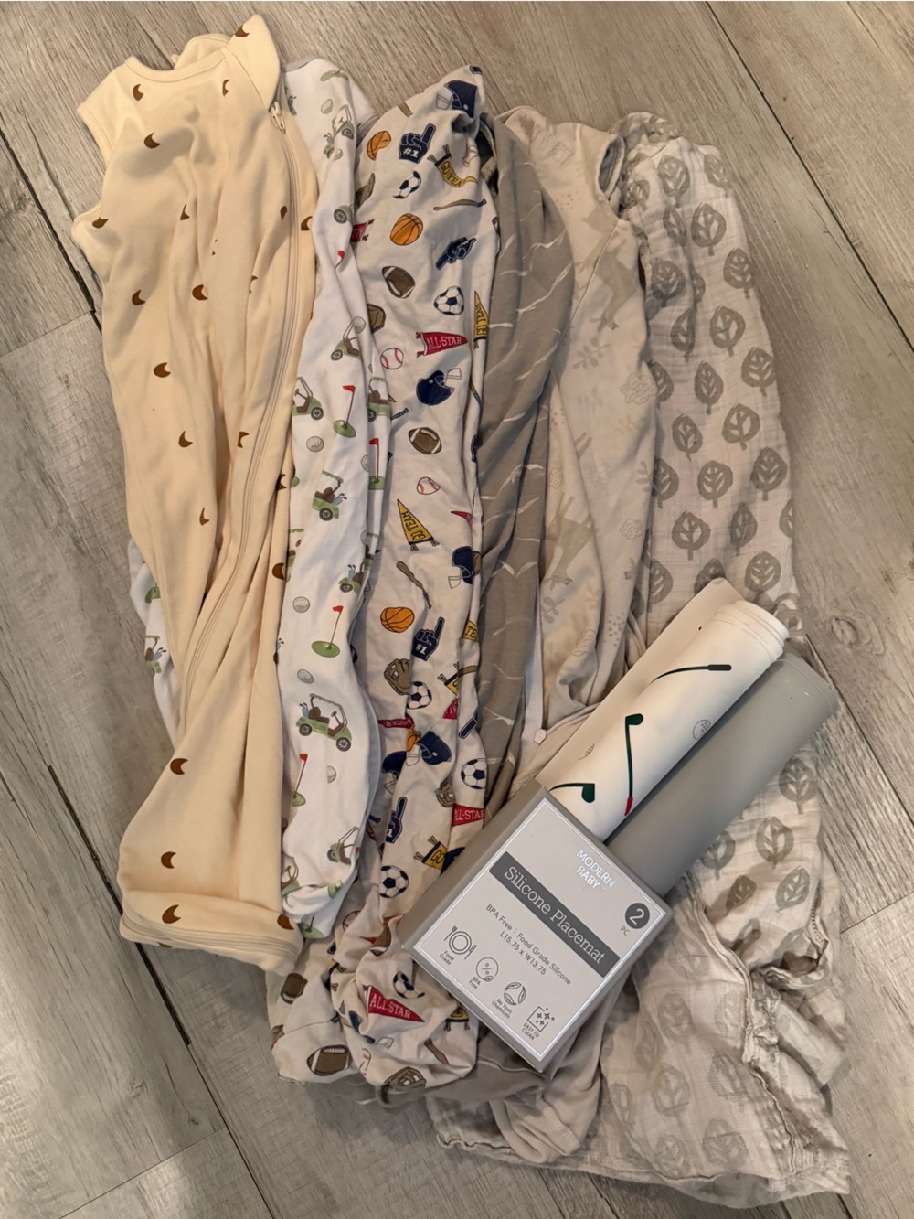 Baby Sleep Sack & Placemat Bundle Size 0-24 month Halo, Lollybanks & Quincy Mae